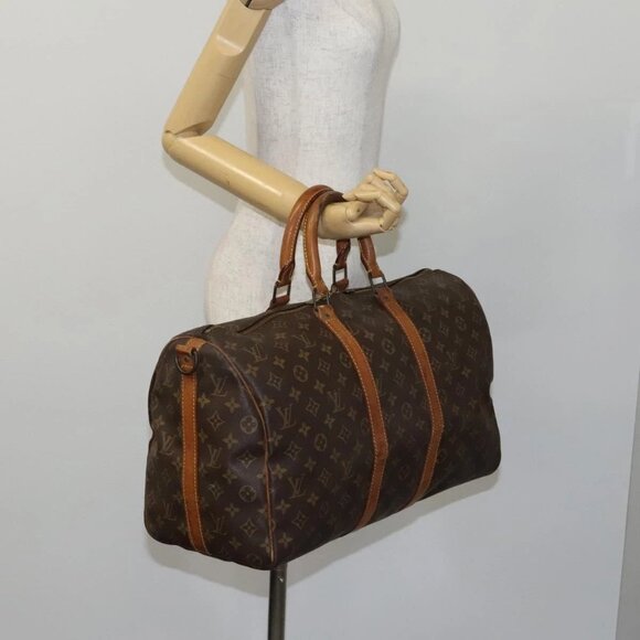 LOUIS VUITTON Monogram Keepall Bandouliere 45 Boston Bag M41418 LV Auth BD616 - Picture 1 of 15
